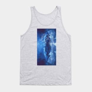 Elephant geometric style blue abstract background Tank Top